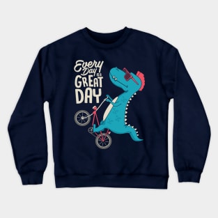 Dinosaur on Bicycle! Crewneck Sweatshirt